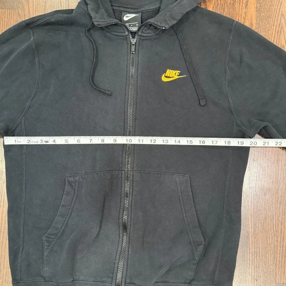 Nike Women’s Full Zip Hoodie Black Gold Embroidered Swoosh Size S